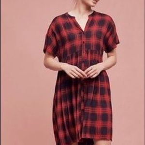 Anthropologie 111 Tylho red plaid dress